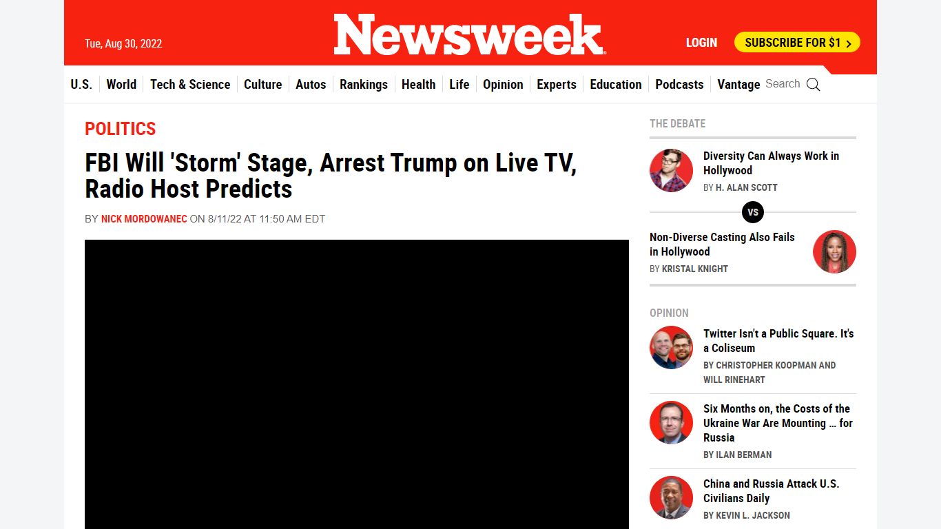 FBI will "storm" stage, arrest Trump on live TV, radio host predicts